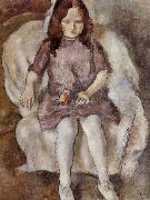 Jules Pascin The Girl holding flower oil